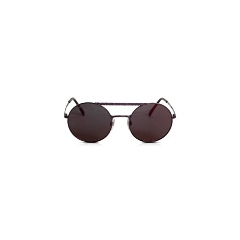 CHANEL Metal Winter Round Sunglasses 4232 Bordeaux